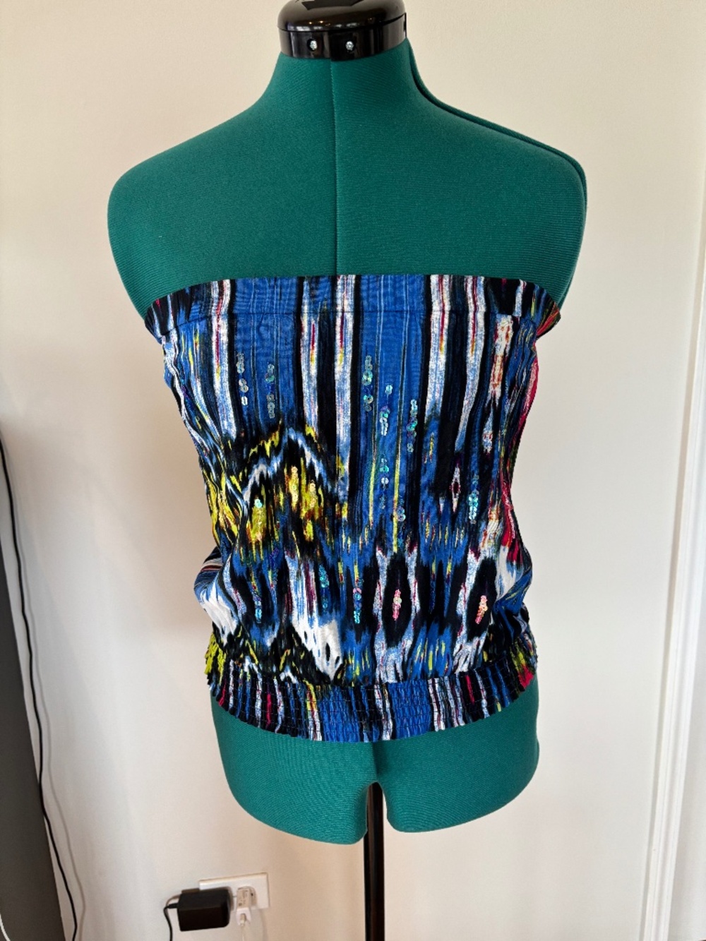 Vintage Wet Seal sequin multicolored elasticated tube top, M